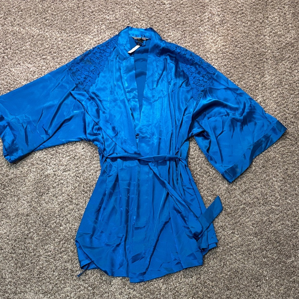 Victoria's Secret Vibrant Blue Satin Robe
